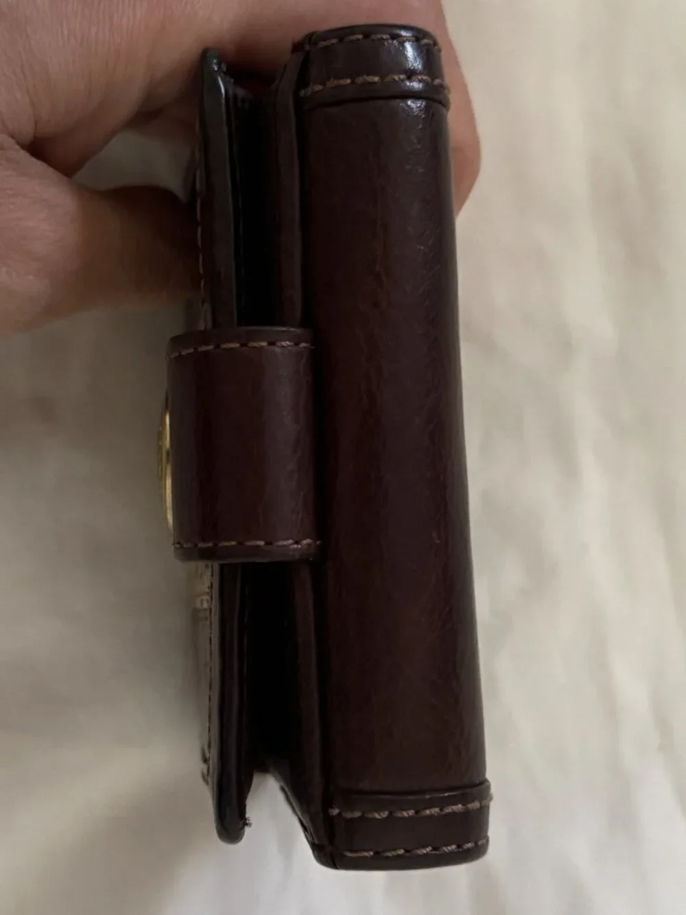 Coach Dark Brown Leather Canvas Wallet